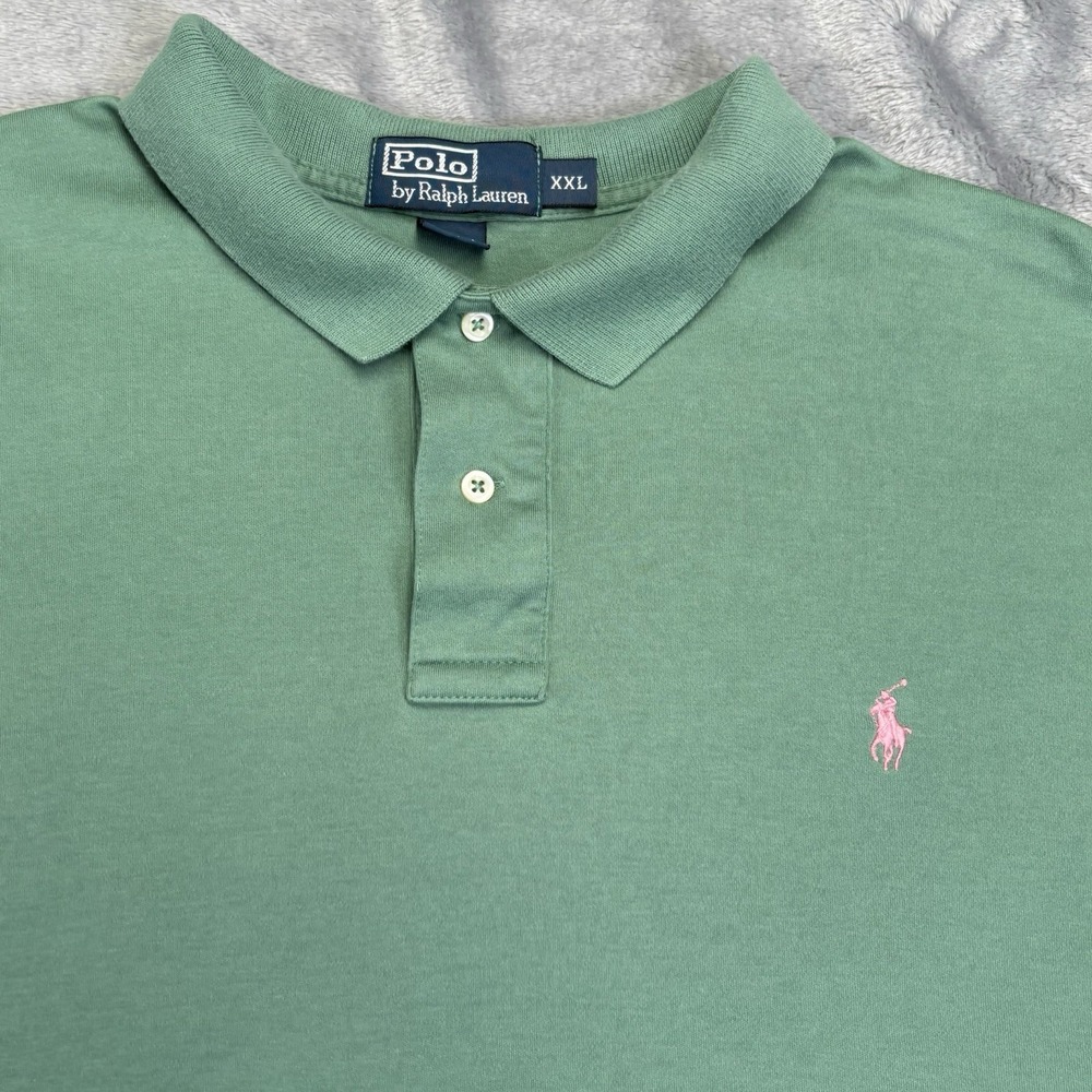 POLO RALPH LAUREN‎ Polo Shirt Green Men's Size 2XL Pony Casual Classic Golf Prep